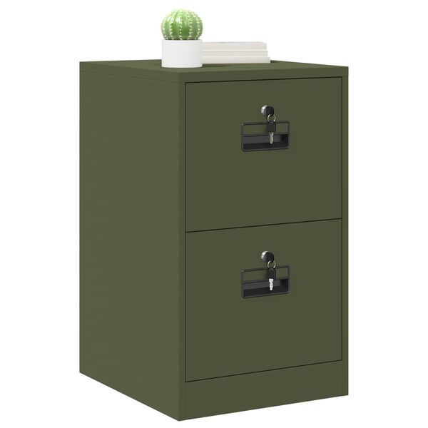 vidaXL Armadio per File con cassetto Verde oliva 44 x 50 x 106.5 cm