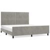 vidaXL Giroletto con Testiera Grigio Chiaro 180x200 cm in Velluto