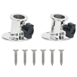 vidaXL Basi Rotonde Bimini per Tubo 26 mm 2 pz in Acciaio Inossidabile