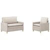 vidaXL Set di divani 2 pcs Crema Poliestere