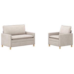 vidaXL Set di divani 2 pcs Crema Poliestere
