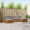 vidaXL Set divani con cuscino 6 pcs Grigio Naturale e Chiaro