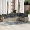vidaXL Set Divani da Giardino 7pz con Cuscini Grigio Chiaro Polyrattan