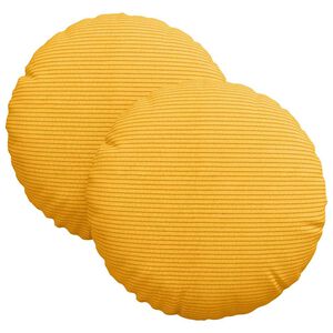 vidaXL Cuscini per Seduta 2 pcs Giallo Chiaro &Oslash; 30 cm Tessuto in Cords