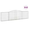 vidaXL Cesti Gabbioni ad Arco 10 pz 400x30x100/120 cm Ferro Zincato