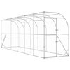 vidaXL Gabbia per Polli Contro il Muro Argento 600 x 150 x 215 cm
