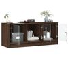 vidaXL Mobile Porta TV con Ante in Vetro Rovere Marrone 102x37x42 cm