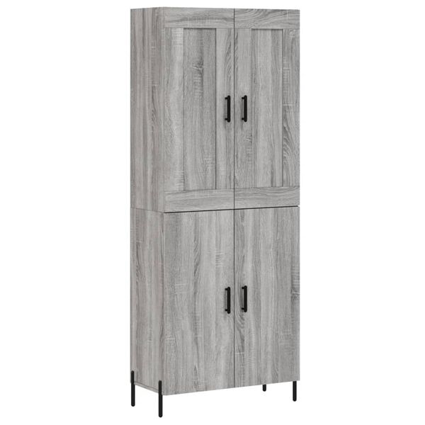 vidaXL Credenza Grigio Sonoma 69,5x34x180 cm in Legno Multistrato