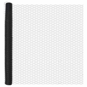 vidaXL Recinzione esagonale con palo 10 x 1,6 m Grigio Rete