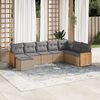 vidaXL Set Divano da Giardino 8 pz con Cuscini Beige in Polyrattan