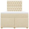 vidaXL Giroletto a Molle con Materasso Crema 120x200 cm in Tessuto