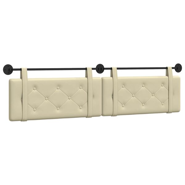vidaXL Testata appesa Crema 210 x 55 x 5 cm Pelle Sintetica
