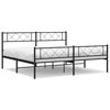 vidaXL Giroletto senza Materaso con Pediera in Metallo Nero 180x200 cm
