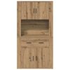 vidaXL Highboard rovere artigianale 80 x 33 x 150 cm Legno multistrato