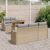 vidaXL Set Divano da Giardino 6 pcs Beige e Grigio Chiaro polyrattan