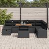 vidaXL Set Divano da Giardino con cuscino 9 pcs Nero polyrattan
