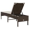 vidaXL Lettino Prendisole con Cuscino Marrone 55x200x44 cm Polyrattan
