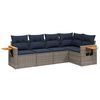 vidaXL Set Divani da Giardino 5 pz con Cuscini Grigio in Polyrattan