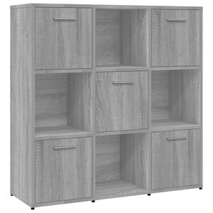 vidaXL Libreria Grigio Sonoma 90x30x90 cm in Legno Multistrato