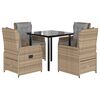 vidaXL Set da Pranzo da Giardino 5 pz con Cuscini Beige in Polyrattan