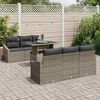 vidaXL Set Divano da Giardino 7 pcs Grigio Poly Rattan