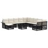 vidaXL Set Divano da Giardino 12 pcs Nero e Bianco Crema polyrattan