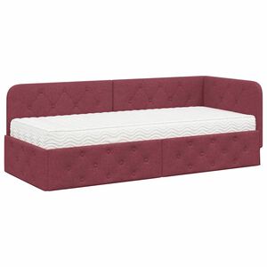 vidaXL Cornice del letto ad angolo Rosso Vino 80 x 200 cm Tessuto