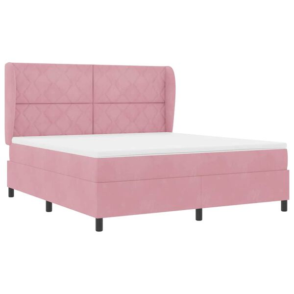 vidaXL Letto a molle con materasso Rosa 200 x 180 cm Poliestere