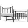 vidaXL Giroletto con Testiera e Pediera Metallo Nero 90x200 cm