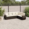 vidaXL Set Divano da Giardino 6 pz con Cuscini Marrone in Polyrattan