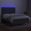 vidaXL Letto a Molle Materasso e LED Grigio Scuro 140x190cm in Tessuto