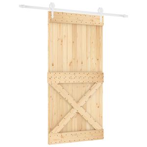 vidaXL Porta scorrevole 100 x 210 cm Naturale e Bianco