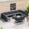 vidaXL Set Divano da Giardino con cuscino 13 pcs Nero Alluminio