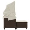 vidaXL Divano Giardino 2 Posti Baldacchino Sgabelli Marrone Polyrattan