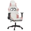 vidaXL Sedia da Gaming Massaggio Poggiapiedi Bianco e Rosa Similpelle