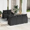 vidaXL Set di divani con cuscino 6 pcs Nero polyrattan