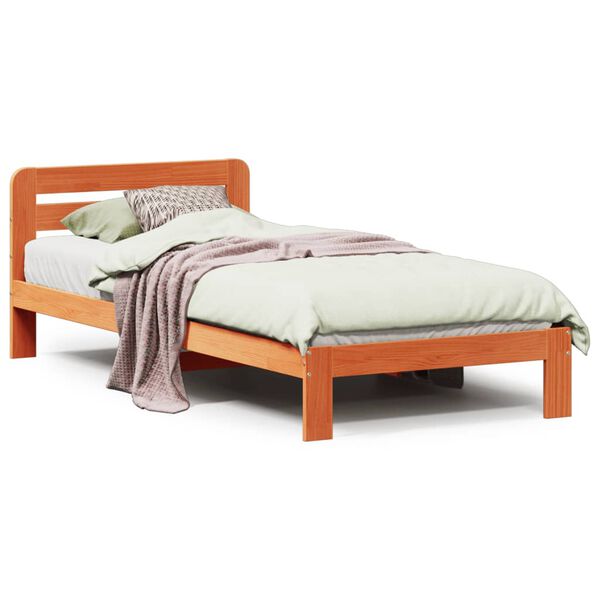 vidaXL Letto senza Materasso Marrone Cera 75x190 cm in Legno di Pino