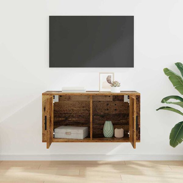 vidaXL Mobile TV da parete Legno vecchio 80 x 34,5 x 40 cm