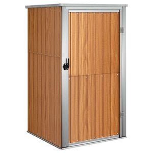 vidaXL Capanno per Attrezzi Marrone 88x89x161 cm in Acciaio Zincato