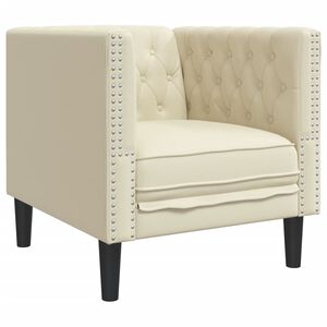 vidaXL Poltrona Chesterfield Crema in Ecopelle