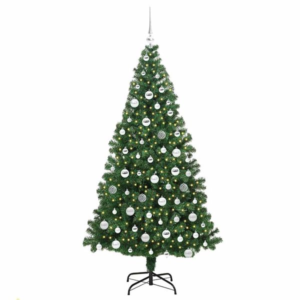 vidaXL Albero di Natale artificiale con 300 LED Verde 180 cm