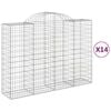 vidaXL Cesti Gabbioni ad Arco 14 pz 200x50x140/160 cm Ferro Zincato