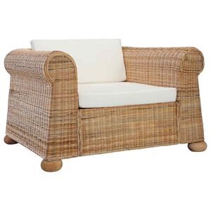 vidaXL Poltrona con Cuscini in Rattan Naturale