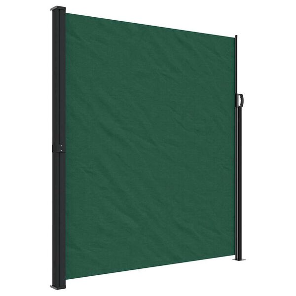 vidaXL Tenda da Sole Laterale Retrattile Verde Scuro 220x300 cm