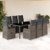 vidaXL Set Bistr&ograve; da Giardino 9 pz con Cuscini in Polyrattan Grigio
