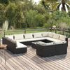 vidaXL Set Divani da Giardino 12 pz con Cuscini in Polyrattan Nero
