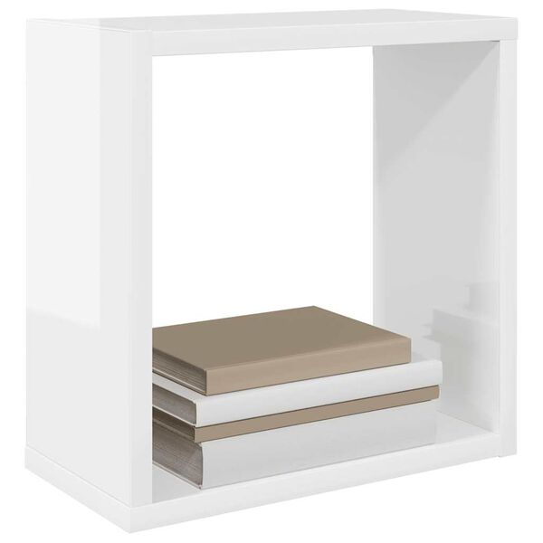vidaXL Mensole Parete a Cubo 6 pz Bianco Lucido 30x15x30 cm
