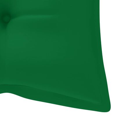 vidaXL Dondolo con Cuscino Verde 120 cm in Massello di Teak