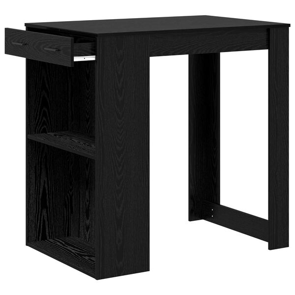 vidaXL Tavolo da bar Rovere Nero 102 x 70 x 103,5 cm Legno multistrato