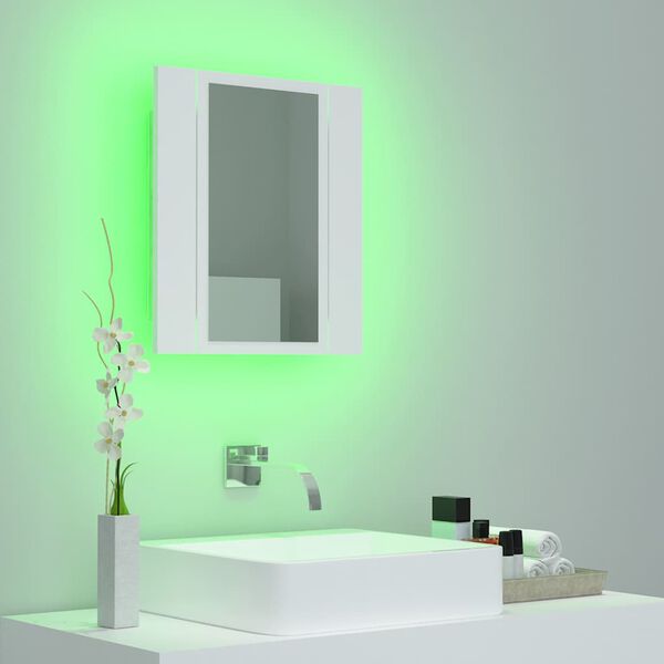 vidaXL Specchio da Bagno con LED Bianco 40x12x45 cm in Acrilico